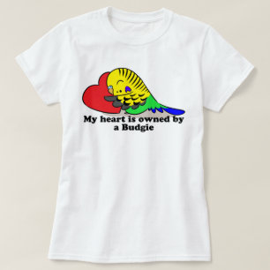 Min hjärta hör hemma till en grön budgie tee