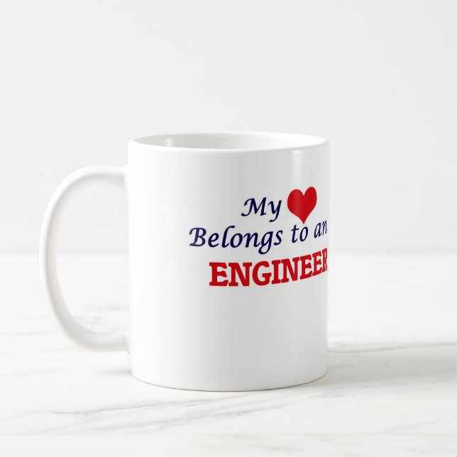 Min hjärta hör hemma till en ingenjör kaffemugg (Vänster)