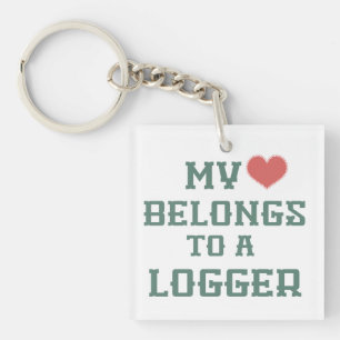 Min hjärta hör hemma till en Logger Keychain