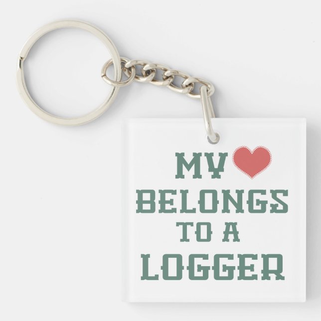Min hjärta hör hemma till en Logger Keychain (Framsidan)