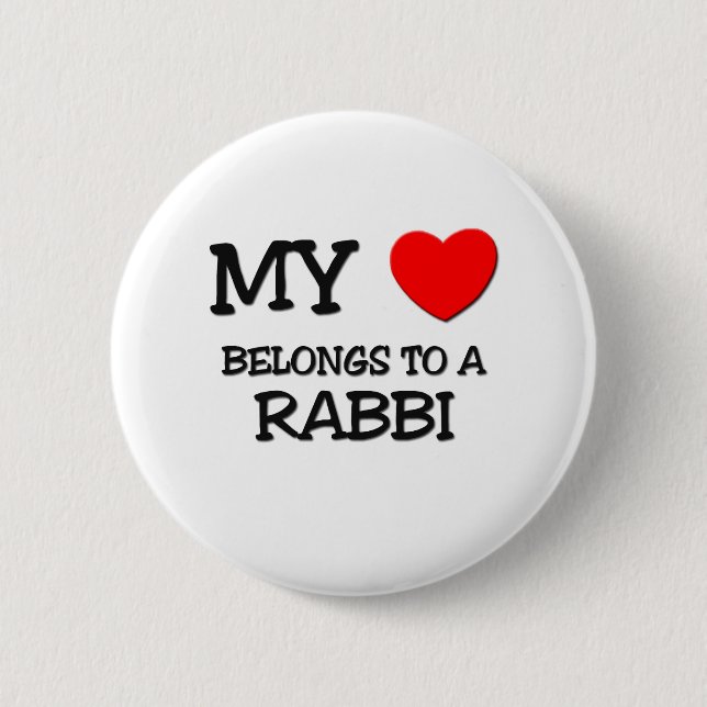 Min hjärta hör hemma till en RABBIN Knapp (Framsida)