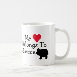 Min hjärta hör hemma till en räddingkortkortgris kaffemugg