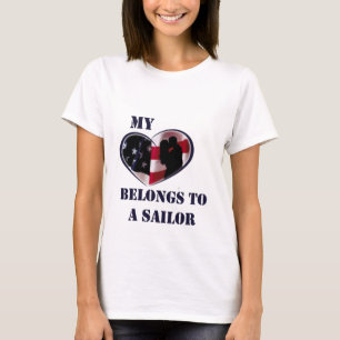 Min hjärta hör hemma till en sjöman t-shirt