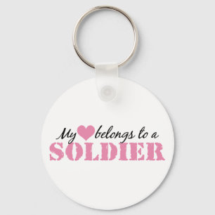 Min hjärta hör hemma till en soldat nyckelring