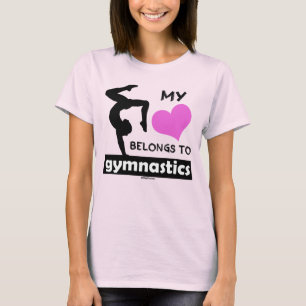 Min hjärta hör hemma till gymnastik tee shirt