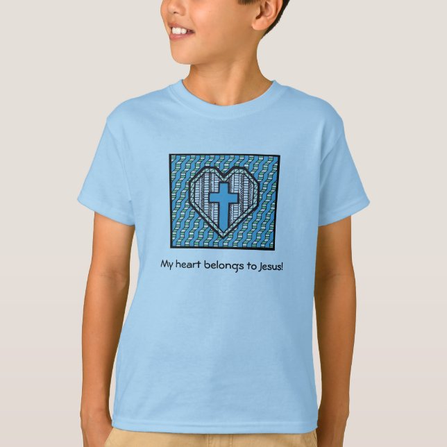 Min hjärta hör hemma till Jesus! Tee Shirt (Framsida)