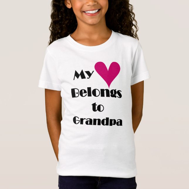 Min hjärta hör hemma till morfadern t-shirt (Framsida)
