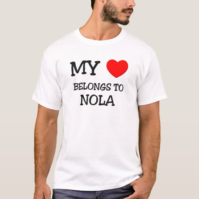 Min hjärta hör hemma till NOLA Tee (Framsida)