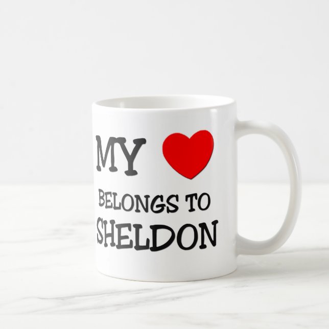 Min hjärta hör hemma till Sheldon Kaffemugg (Höger)