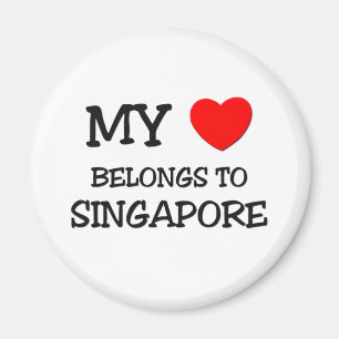 Min hjärta hör hemma till SINGAPORE Magnet