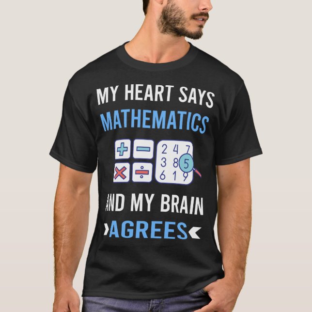 Min hjärta matematik Math Maths T Shirt (Framsida)