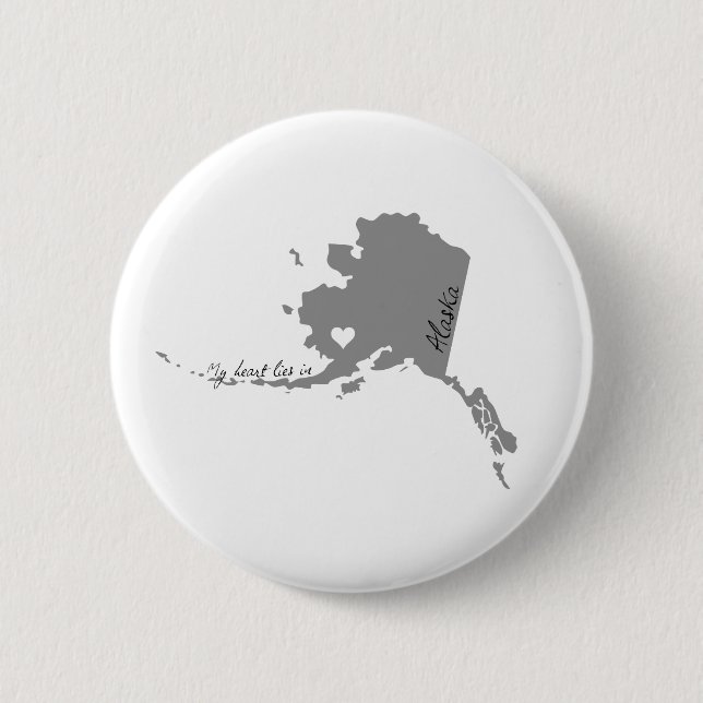 Min hjärta som är ligger i Alaska Knapp (Framsida)