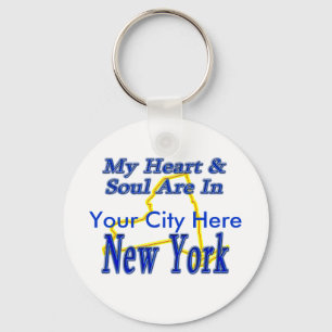 Min hjärta & Soul är i New York Nyckelring