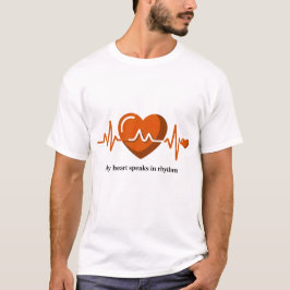Min hjärta talar i rytm EKG hjärtslag T-shirt