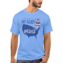 Min hjärta tillhör Amerika Patriotisk herr T-shirt