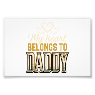 Min hjärta tillhör Daddy Vintage Typography T-shir Fototryck