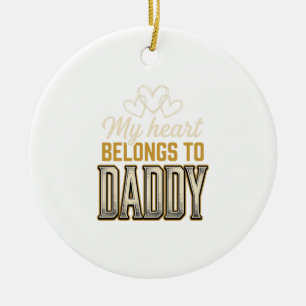 Min hjärta tillhör Daddy Vintage Typography T-shir Julgransprydnad Keramik