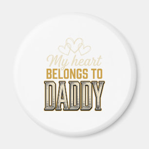 Min hjärta tillhör Daddy Vintage Typography T-shir Magnet