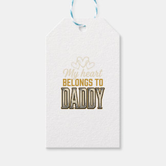 Min hjärta tillhör Daddy Vintage Typography T-shir Presentetikett