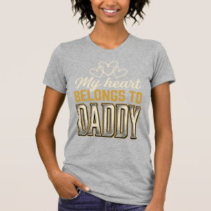 Min hjärta tillhör Daddy Vintage Typography T-shir T Shirt