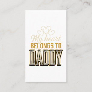Min hjärta tillhör Daddy Vintage Typography T-shir Visitkort