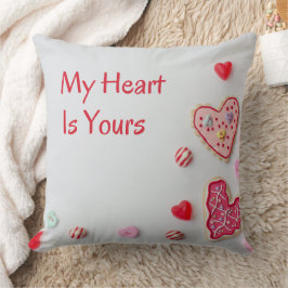 Min hjärta tillhör dig söt valentinodesign kudde