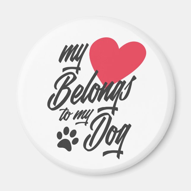 Min hjärta tillhör min hund Valentine | Magnet (Framsidan)