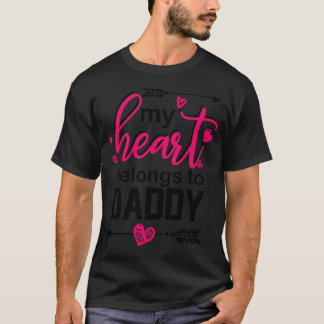 Min hjärta tillhör Pappa hjärta Alla hjärtans dag T Shirt