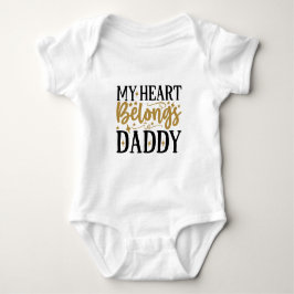 Min hjärta tillhör Pappa Typografi T Shirt