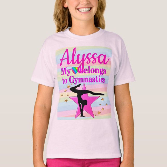 MIN HJÄRTA TILLHÖR TILL GYMNASTIK T SHIRT (Framsida)