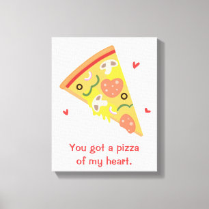 Min hjärtas pizza, söta kärlekspunsar canvastryck