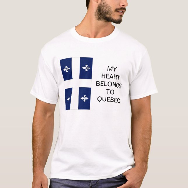 Min hjärtatillhör till den Quebec flaggaT-tröja T-shirt (Framsida)