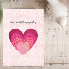 Min hjärtslitna sympati Quilt look Heart Card Hälsningskort