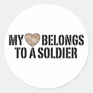 Min hjärtsoldat runt klistermärke