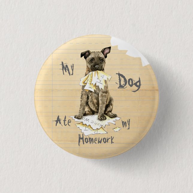 Min holländska shepherd Ate Min hemläxa Knapp (Framsida)