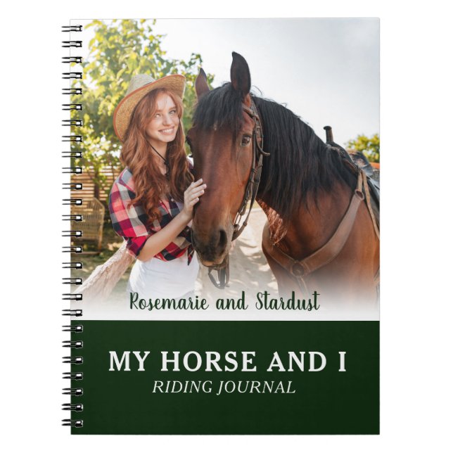 Min Horse och jag Riding Journal Personlig Photo Anteckningsbok (Framsidan)