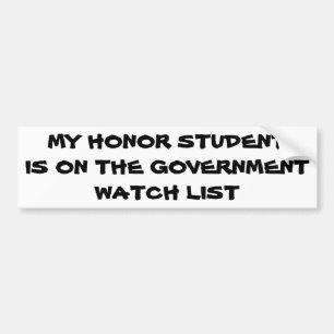 Min hövliga Student-regerings bevakningslista Bildekal