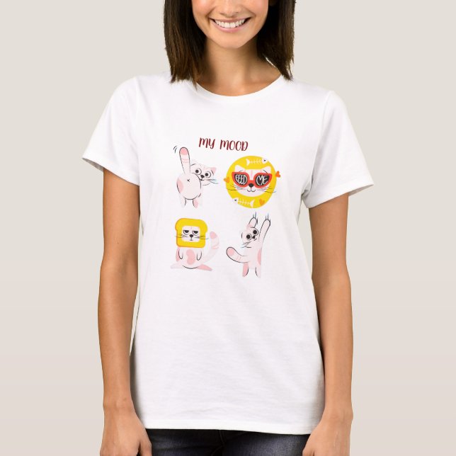 Min humör Rolig Katt Meme Grafisk T-Shirt (Framsida)