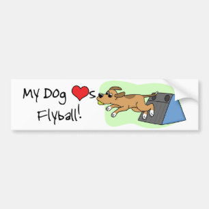 Min hund älskar den Flyball bildekalet Bildekal