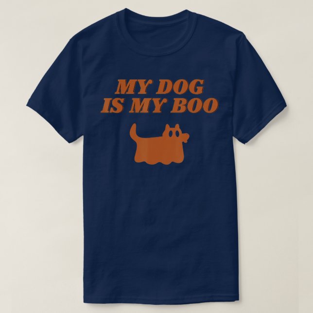 Min Hund är Boo Rolig hund Owner Boo Ghost Älskare T Shirt (Design framsida)