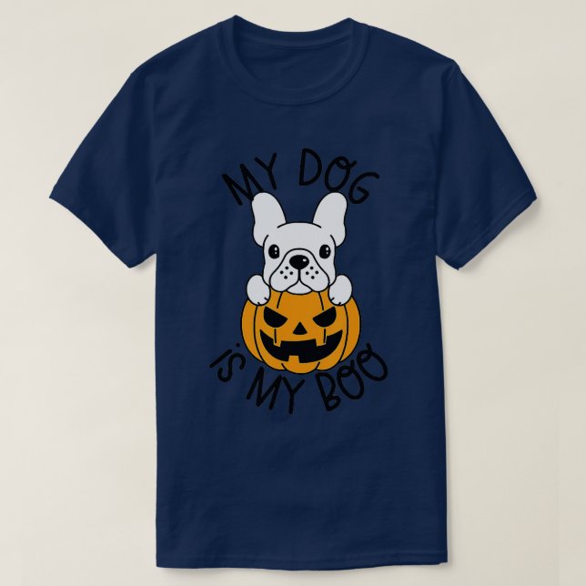 Min Hund är Boo Rolig hund Owner Boo Ghost Älskare T Shirt (Design framsida)