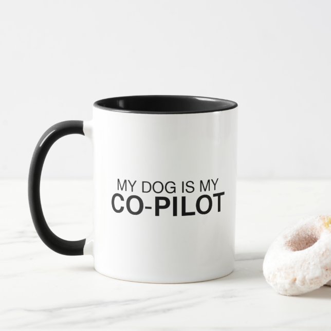 Min hund är min andrepilot Rolig hundpappa-mugg Mugg (Med munk)