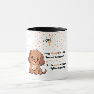 Min hund är min bästa vän söt tvåspråkig hund mugg