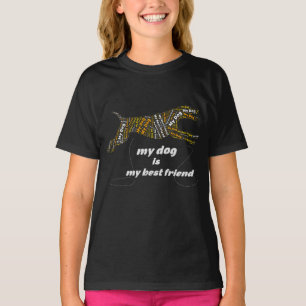 Min hund är min bästa vän Typografi T-Shirt