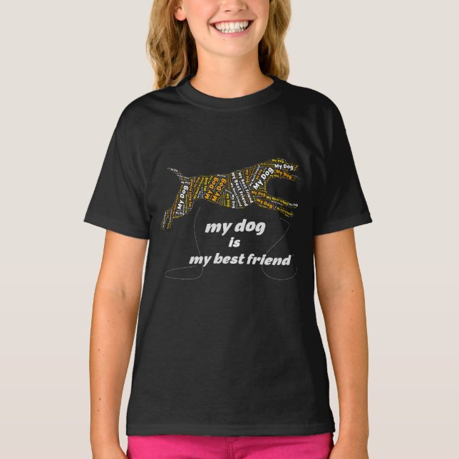 Min hund är min bästa vän Typografi T-Shirt (Framsida)