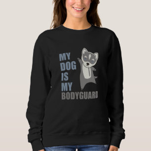 Min Hund är min Bodyvakt Husky Hundar T Shirt