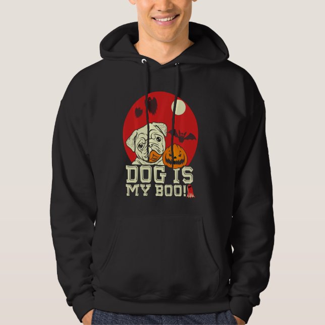 Min Hund är min Boo Funny Halloween Costume Hoodie (Framsida)