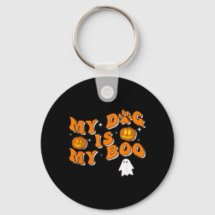 Min hund är min Boo Groovy spöklig hund Halloween Nyckelring