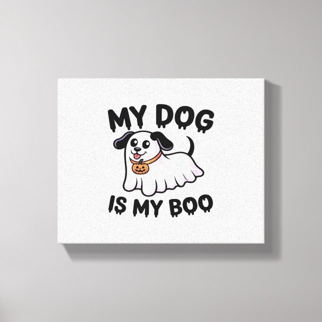 Min Hund är min Boo Shirt - Rolig hund Älskare Gif Canvastryck (Framsida)