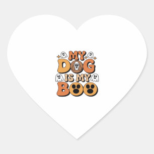 Min Hund är min Boo Shirt � Rolig hund Älskare Gif Hjärtformat Klistermärke
